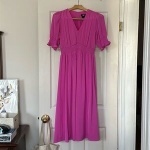 Bright pink DKNY midi dress